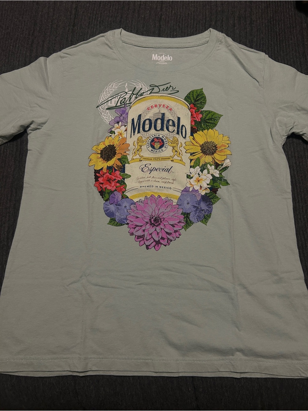 ModelCo Light Sage Floral Logo Tee